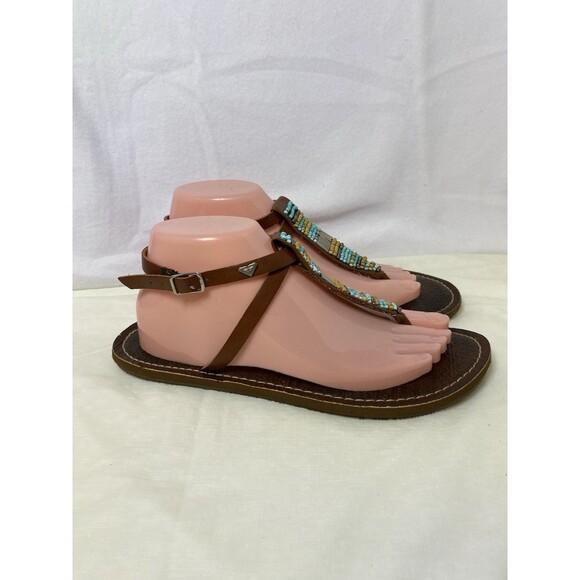 Roxy Beaded Thong Sandals Women’s 7 Brown - Picture 2 of 7
